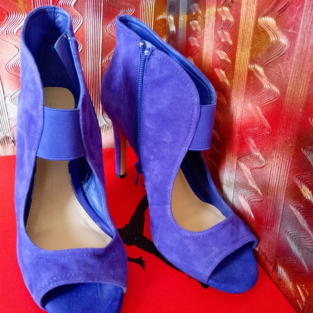 GIANNI BINI Women Ankle Booties, Blue suede, 9.5 US - Picture 2 of 12